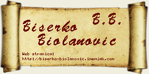 Biserko Biolanović vizit kartica